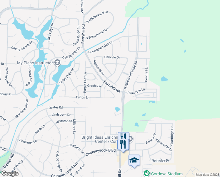 map of restaurants, bars, coffee shops, grocery stores, and more near 2145 Berry Garden Circle West in Memphis