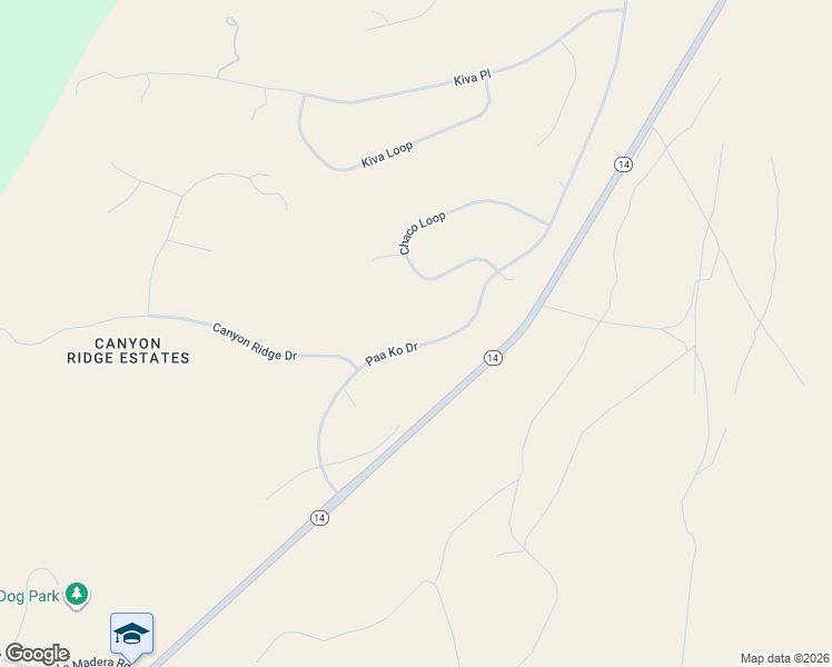 map of restaurants, bars, coffee shops, grocery stores, and more near 45 Paa Ko Drive in Sandia Park