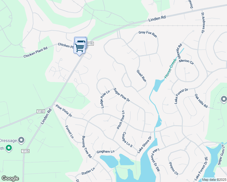 map of restaurants, bars, coffee shops, grocery stores, and more near 225 Sugar Pine Drive in Pinehurst