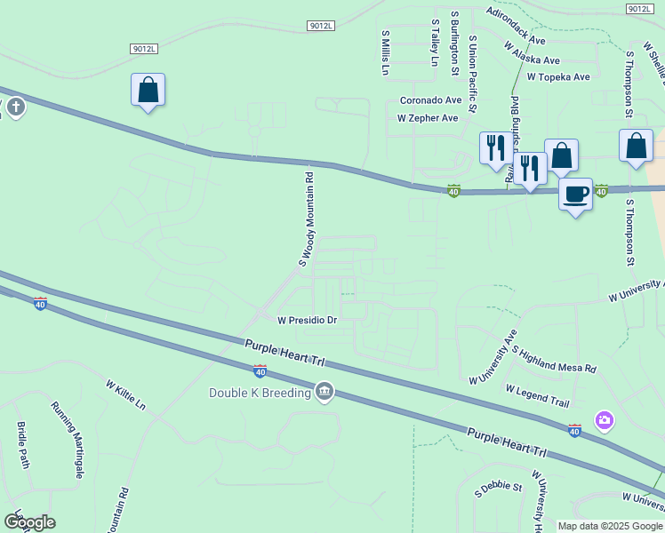 map of restaurants, bars, coffee shops, grocery stores, and more near 2776 West Pico Del Monte Circle in Flagstaff