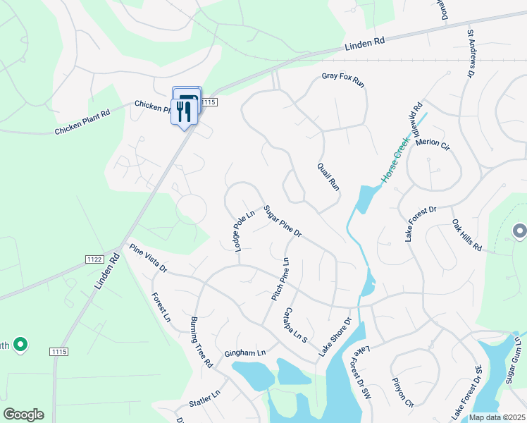 map of restaurants, bars, coffee shops, grocery stores, and more near 225 Sugar Pine Drive in Pinehurst