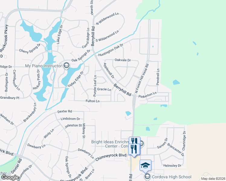 map of restaurants, bars, coffee shops, grocery stores, and more near 2207 Applemill Drive in Shelby County