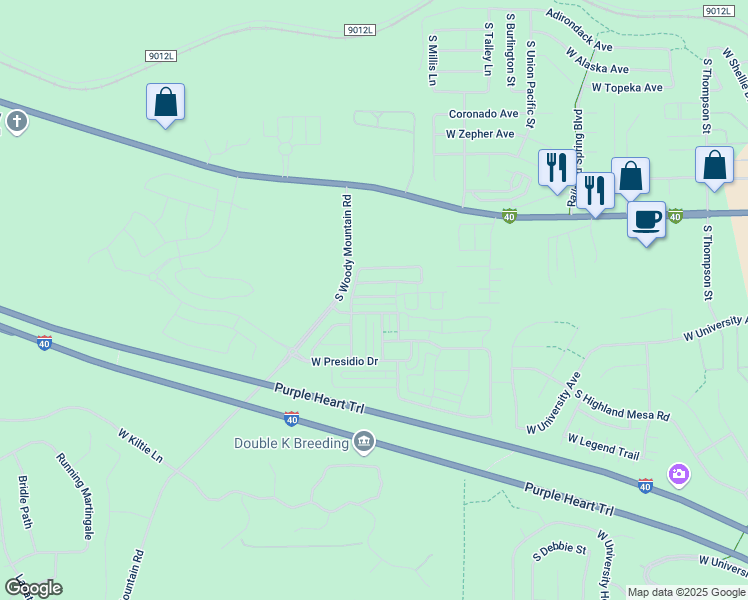 map of restaurants, bars, coffee shops, grocery stores, and more near 2776 West Pico Del Monte Circle in Flagstaff