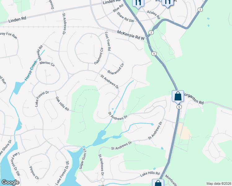 map of restaurants, bars, coffee shops, grocery stores, and more near 460 Saint Andrews Drive in Pinehurst