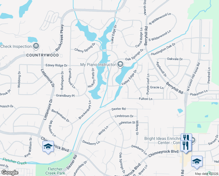 map of restaurants, bars, coffee shops, grocery stores, and more near 2191 Lake Springs Lane in Memphis