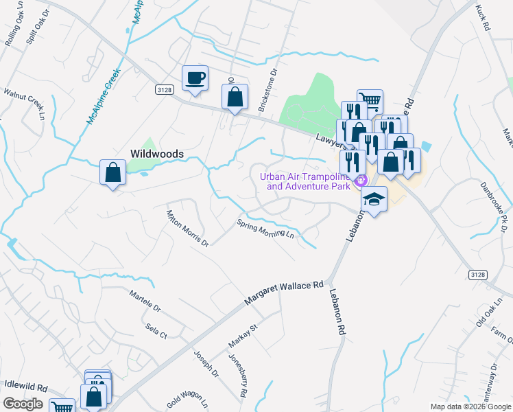 map of restaurants, bars, coffee shops, grocery stores, and more near in Mint Hill