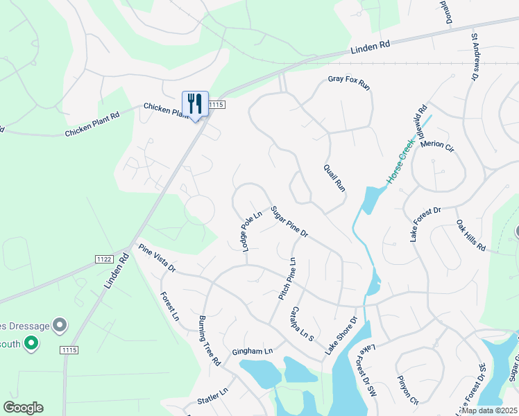 map of restaurants, bars, coffee shops, grocery stores, and more near 14 Lodge Pole Lane in Pinehurst