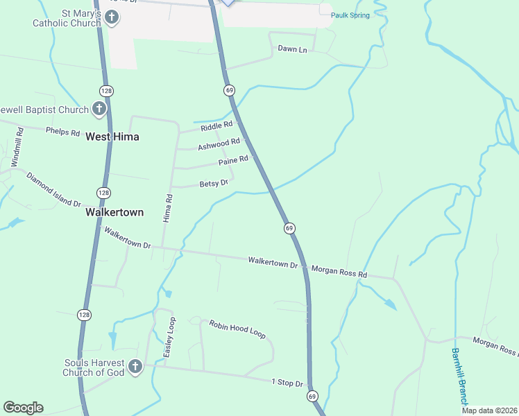 map of restaurants, bars, coffee shops, grocery stores, and more near 19785 Tennessee 69 in Savannah