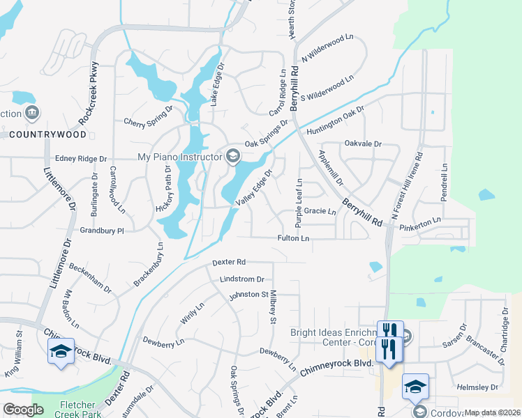 map of restaurants, bars, coffee shops, grocery stores, and more near 2200 Rocky Stream Drive in Memphis