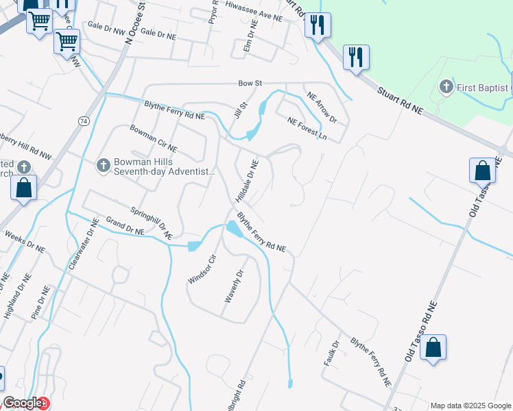 map of restaurants, bars, coffee shops, grocery stores, and more near 765 Ashland Terrace in Cleveland
