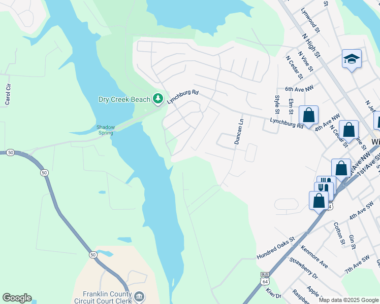 map of restaurants, bars, coffee shops, grocery stores, and more near 279 Brookfield Circle in Winchester