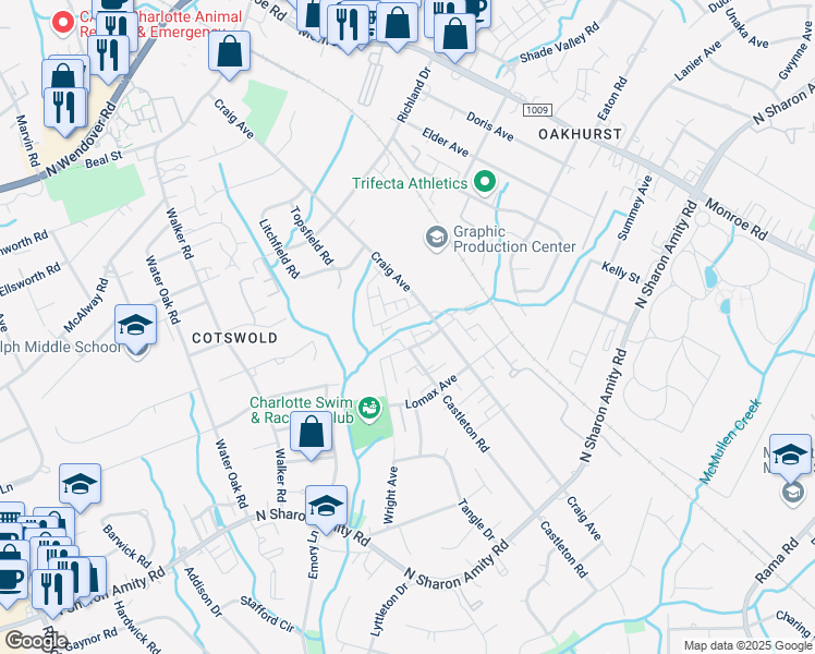 map of restaurants, bars, coffee shops, grocery stores, and more near 1324 Jenkins Avenue in Charlotte