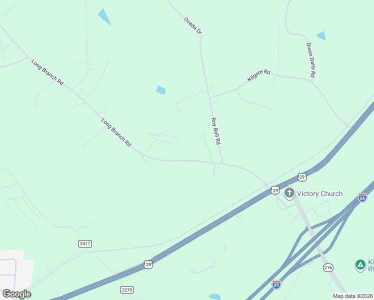 map of restaurants, bars, coffee shops, grocery stores, and more near 1573 Long Branch Road in Grover