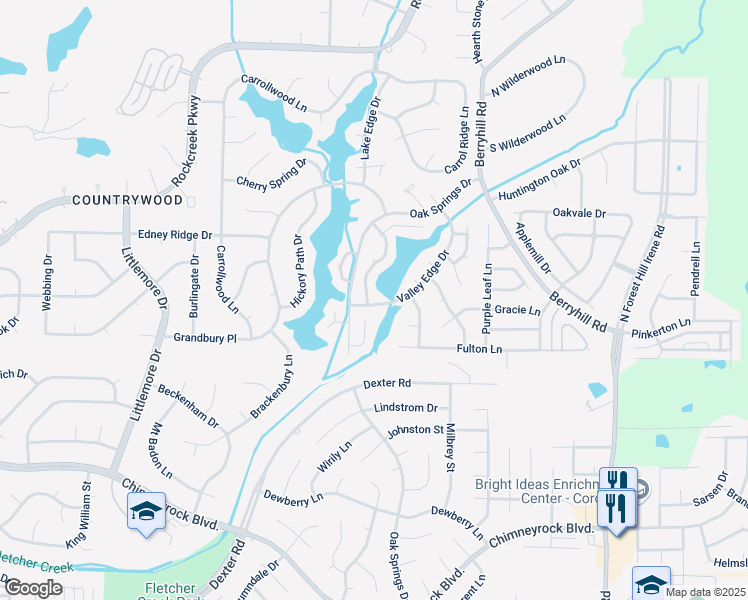 map of restaurants, bars, coffee shops, grocery stores, and more near 2190 Lake Springs Lane in Memphis