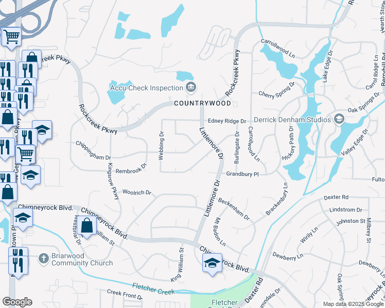 map of restaurants, bars, coffee shops, grocery stores, and more near 8541 Chippingham Drive in Memphis