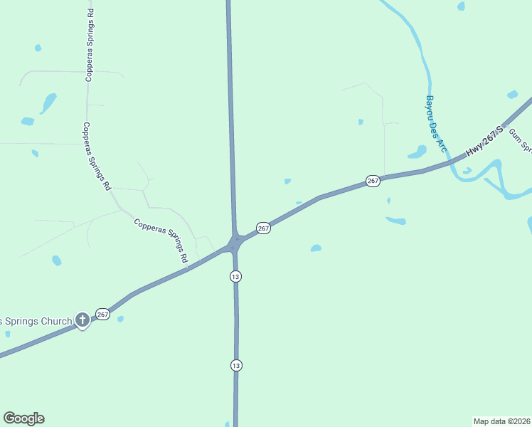 map of restaurants, bars, coffee shops, grocery stores, and more near 2676 Arkansas 267 in McRae