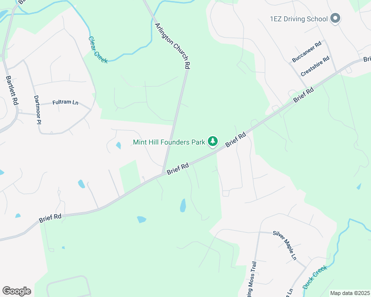 map of restaurants, bars, coffee shops, grocery stores, and more near 9525 Brief Road in Charlotte