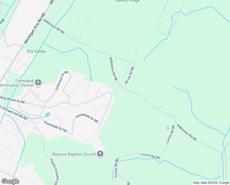 map of restaurants, bars, coffee shops, grocery stores, and more near 2099 Rolling Brook Dr NE in Cleveland