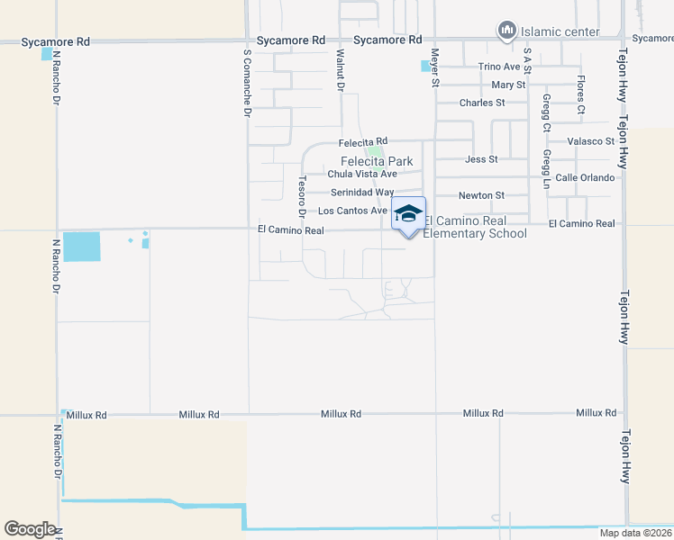 map of restaurants, bars, coffee shops, grocery stores, and more near 2713 Las Luces Court in Arvin