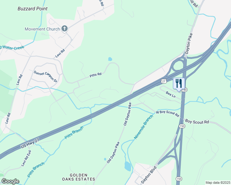 map of restaurants, bars, coffee shops, grocery stores, and more near 6559 Deep Canyon Road in Falling Water