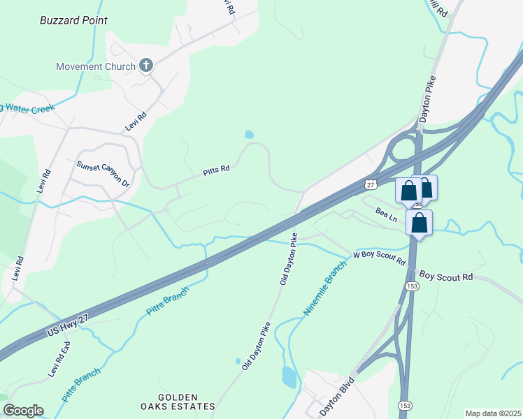 map of restaurants, bars, coffee shops, grocery stores, and more near 6559 Deep Canyon Road in Falling Water