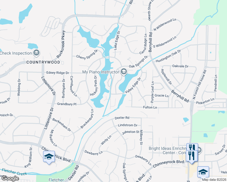 map of restaurants, bars, coffee shops, grocery stores, and more near 2191 Lake Springs Lane in Memphis