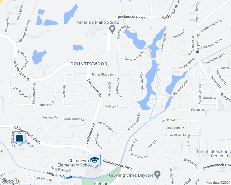 map of restaurants, bars, coffee shops, grocery stores, and more near 2217 Carrollwood Lane in Memphis