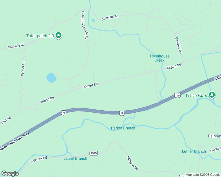 map of restaurants, bars, coffee shops, grocery stores, and more near 3480 Airport Road in Marble