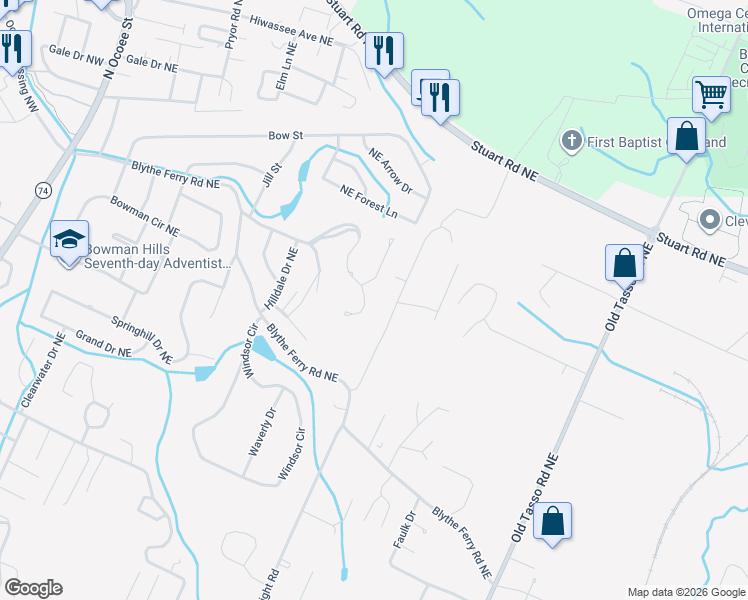 map of restaurants, bars, coffee shops, grocery stores, and more near 3913 Clairmont Drive Northeast in Cleveland