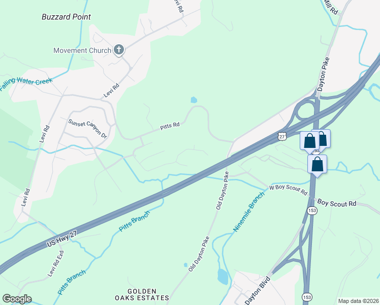 map of restaurants, bars, coffee shops, grocery stores, and more near 6477 Deep Canyon Road in Hamilton County
