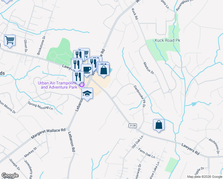 map of restaurants, bars, coffee shops, grocery stores, and more near 6201 Elkington Lane in Mint Hill