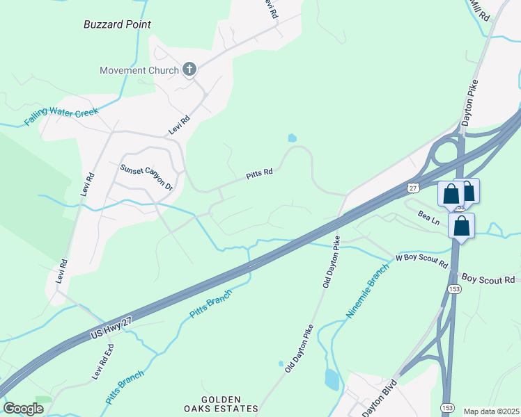 map of restaurants, bars, coffee shops, grocery stores, and more near 6444 Deep Canyon Road in Hamilton County