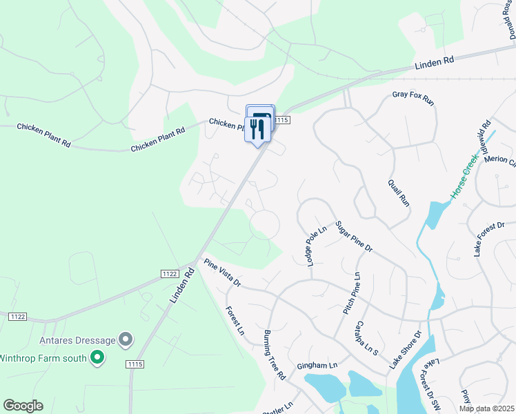 map of restaurants, bars, coffee shops, grocery stores, and more near 102 Keswick Lane in Pinehurst