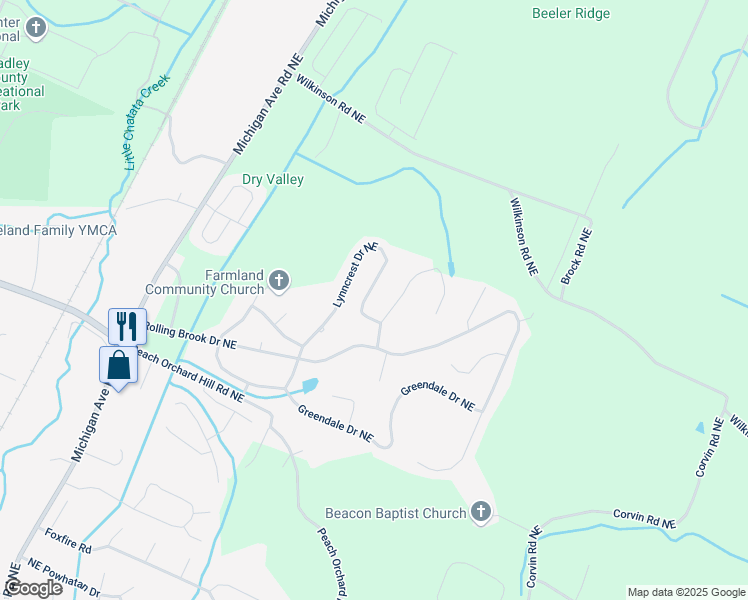map of restaurants, bars, coffee shops, grocery stores, and more near 3911 Brookcrest Drive in Cleveland