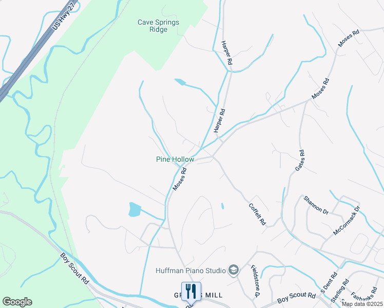 map of restaurants, bars, coffee shops, grocery stores, and more near 1150 Coffelt Road in Middle Valley