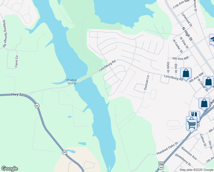 map of restaurants, bars, coffee shops, grocery stores, and more near 279 Brookfield Circle in Winchester