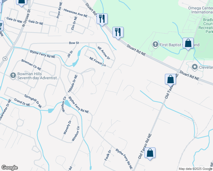 map of restaurants, bars, coffee shops, grocery stores, and more near 1109 Gibson Drive Northeast in Cleveland