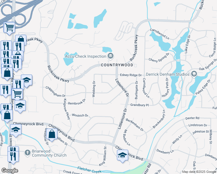 map of restaurants, bars, coffee shops, grocery stores, and more near 8541 Chippingham Drive in Memphis