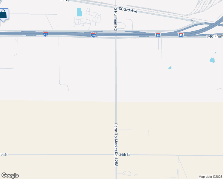 map of restaurants, bars, coffee shops, grocery stores, and more near 2600 South Pullman Road in Amarillo