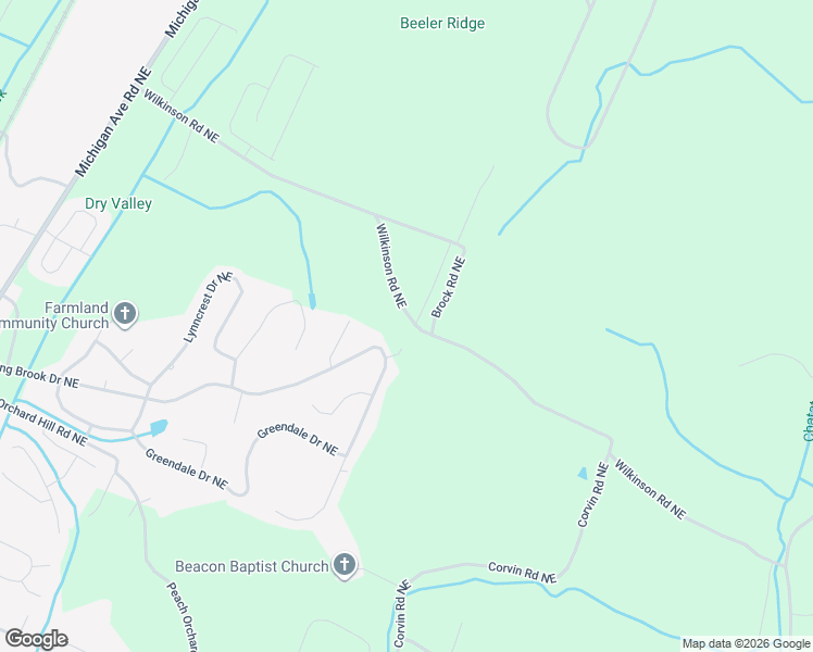 map of restaurants, bars, coffee shops, grocery stores, and more near 503 Wilkinson Rd NE in Cleveland