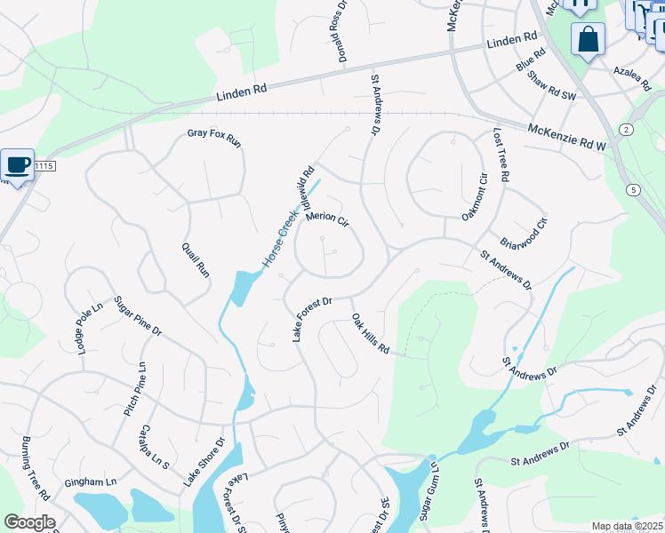 map of restaurants, bars, coffee shops, grocery stores, and more near 2 Pine Orchard Lane in Pinehurst