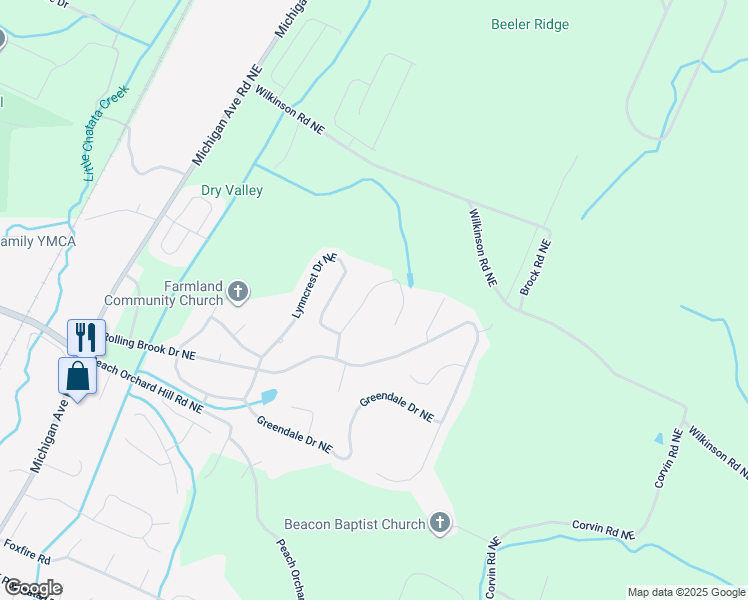 map of restaurants, bars, coffee shops, grocery stores, and more near 3974 Brookcrest Drive in Cleveland