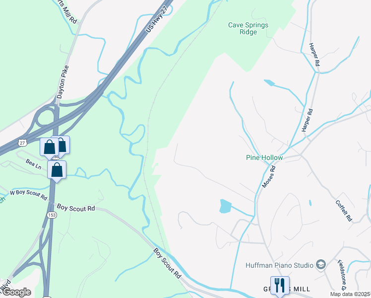 map of restaurants, bars, coffee shops, grocery stores, and more near 1007 Hill Crest Road in Middle Valley