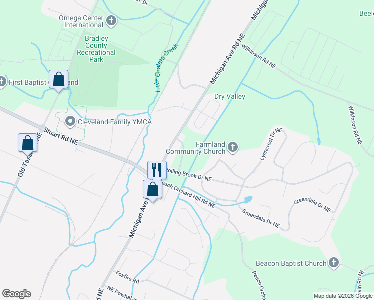 map of restaurants, bars, coffee shops, grocery stores, and more near 3898 Rolling Brook Circle in Cleveland