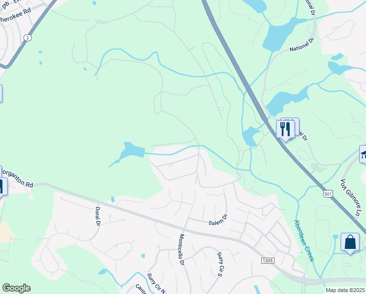 map of restaurants, bars, coffee shops, grocery stores, and more near 15 Westlake Road in Pinehurst