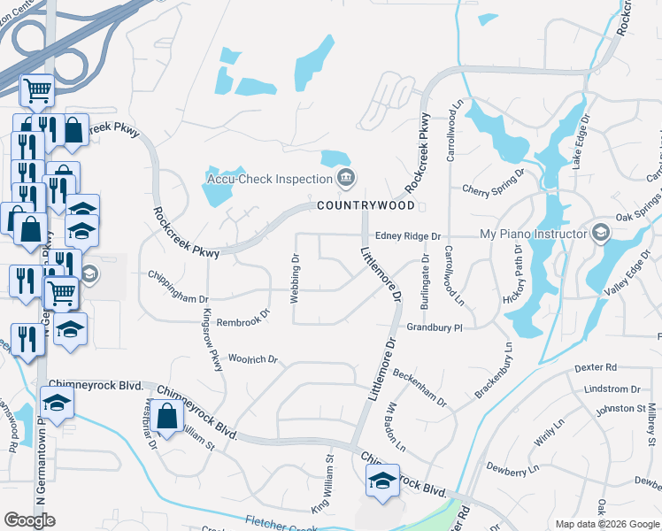map of restaurants, bars, coffee shops, grocery stores, and more near 2246 Easton Drive in Memphis