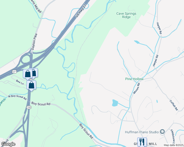 map of restaurants, bars, coffee shops, grocery stores, and more near 1007 Hill Crest Road in Middle Valley