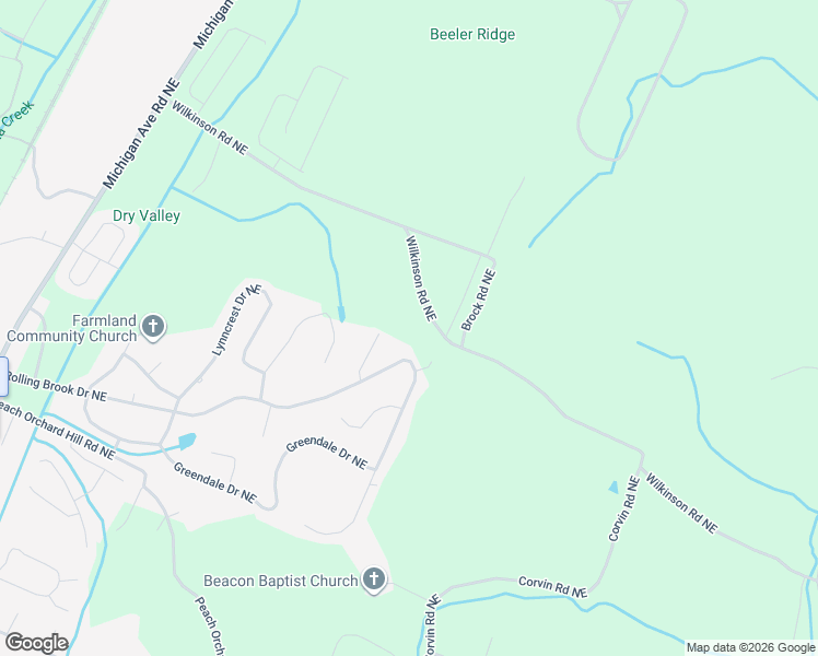 map of restaurants, bars, coffee shops, grocery stores, and more near 503 Wilkinson Rd NE in Cleveland