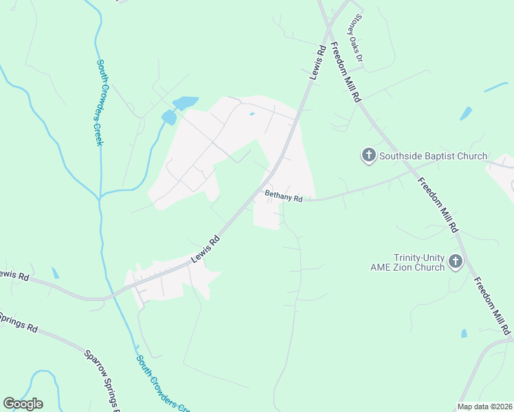 map of restaurants, bars, coffee shops, grocery stores, and more near 5707 Lewis Road in Gastonia