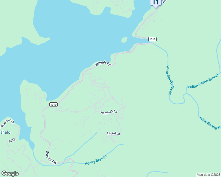 map of restaurants, bars, coffee shops, grocery stores, and more near 99 Lake Vista Circle in Topton